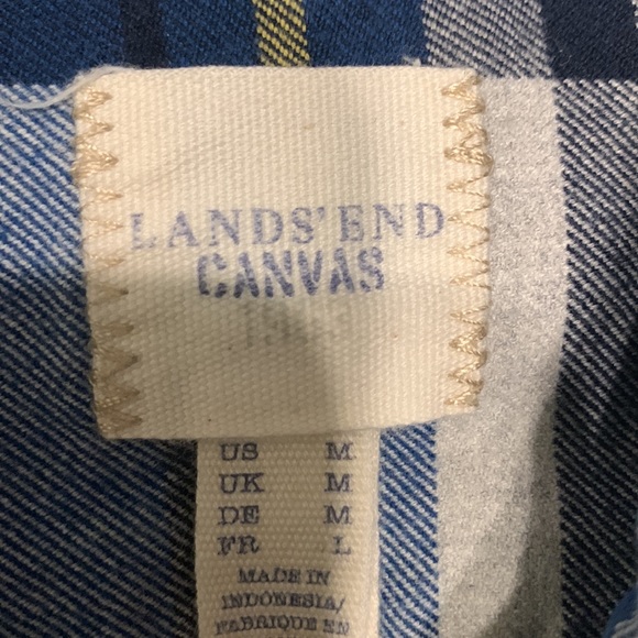 Land’s End Men’s Plaid Shirt Medium - Picture 2 of 3